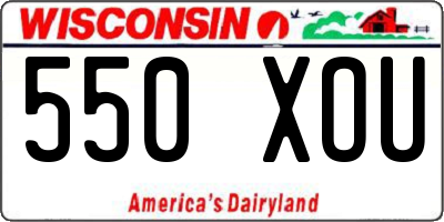 WI license plate 550XOU