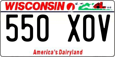 WI license plate 550XOV