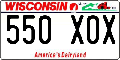 WI license plate 550XOX