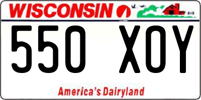 WI license plate 550XOY