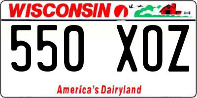 WI license plate 550XOZ