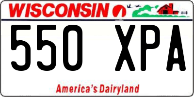 WI license plate 550XPA