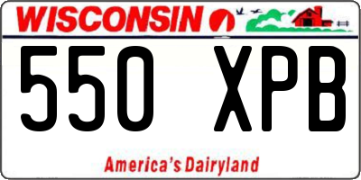 WI license plate 550XPB