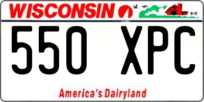 WI license plate 550XPC