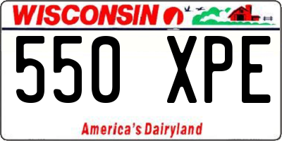 WI license plate 550XPE