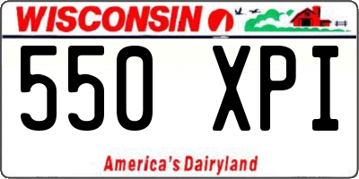 WI license plate 550XPI