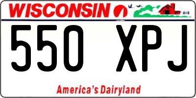 WI license plate 550XPJ