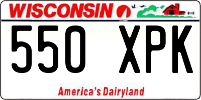 WI license plate 550XPK