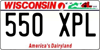WI license plate 550XPL