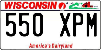 WI license plate 550XPM