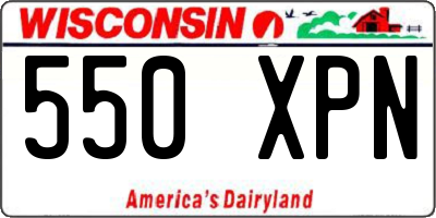 WI license plate 550XPN