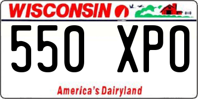 WI license plate 550XPO