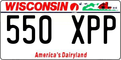 WI license plate 550XPP