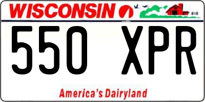 WI license plate 550XPR
