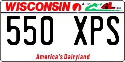 WI license plate 550XPS