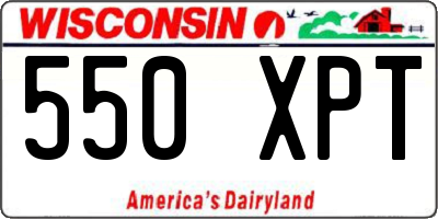 WI license plate 550XPT