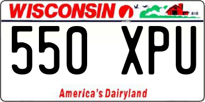 WI license plate 550XPU