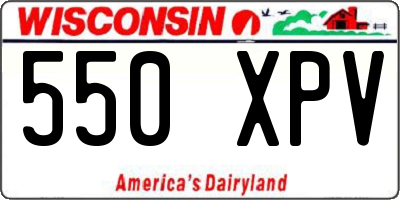 WI license plate 550XPV