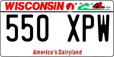 WI license plate 550XPW