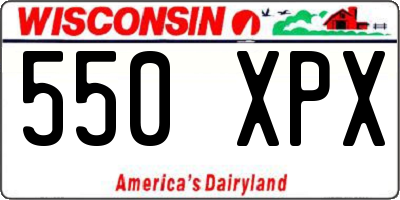 WI license plate 550XPX