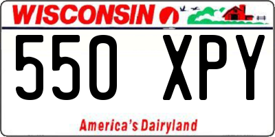 WI license plate 550XPY