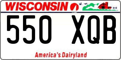 WI license plate 550XQB