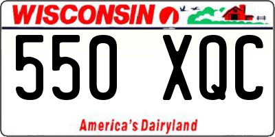 WI license plate 550XQC