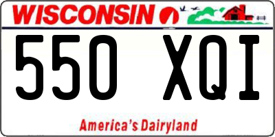 WI license plate 550XQI