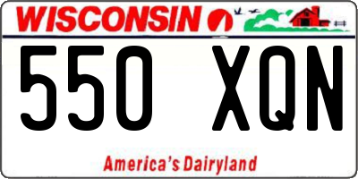WI license plate 550XQN