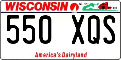 WI license plate 550XQS