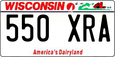 WI license plate 550XRA