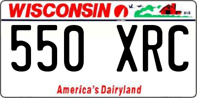 WI license plate 550XRC