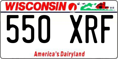 WI license plate 550XRF