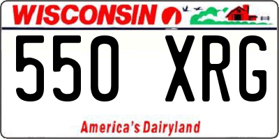 WI license plate 550XRG