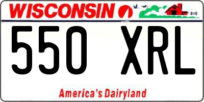 WI license plate 550XRL