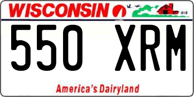 WI license plate 550XRM