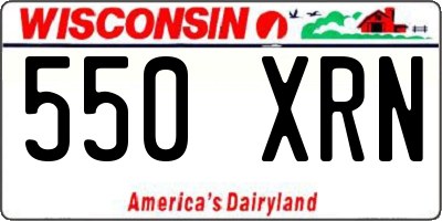 WI license plate 550XRN