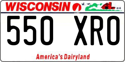 WI license plate 550XRO