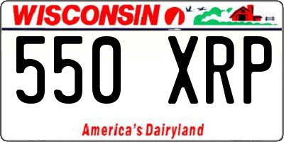 WI license plate 550XRP
