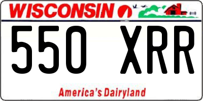 WI license plate 550XRR