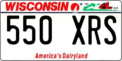WI license plate 550XRS