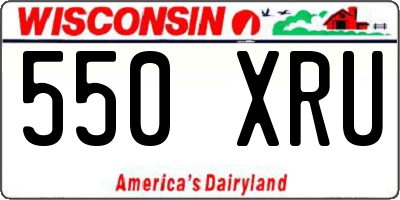 WI license plate 550XRU