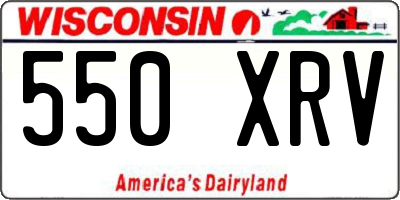 WI license plate 550XRV