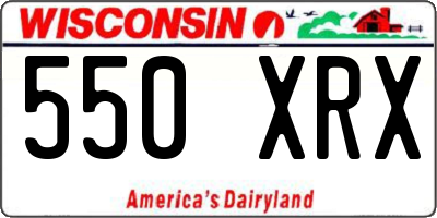 WI license plate 550XRX