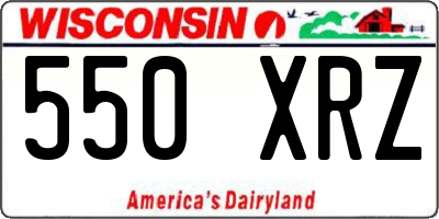 WI license plate 550XRZ