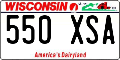WI license plate 550XSA