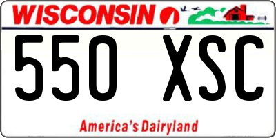WI license plate 550XSC