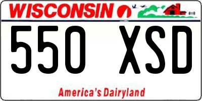 WI license plate 550XSD