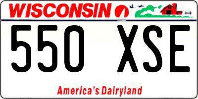 WI license plate 550XSE