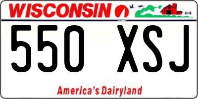 WI license plate 550XSJ